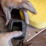 Hajeong Lee at work in her studio 2019